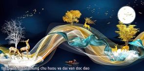 file tranh decor nhung chu huou va dai van doc dao