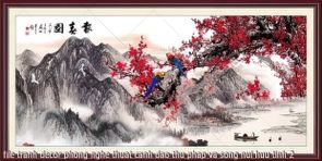 file tranh decor phong nghe thuat canh dao thu phap va song nui huu tinh 2