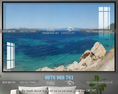 file tranh decor trang tri be ca bai bien decal dan r3d 197