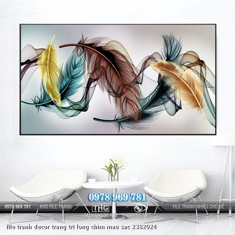 file tranh decor trang tri long chim mau sac 2382024
