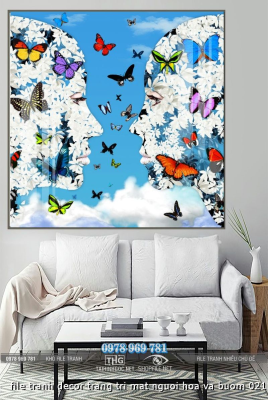 file tranh decor trang tri mat nguoi hoa va buom 02112024 hanh