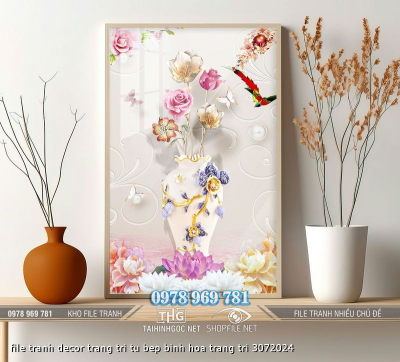 file tranh decor trang tri tu bep binh hoa trang tri 3072024