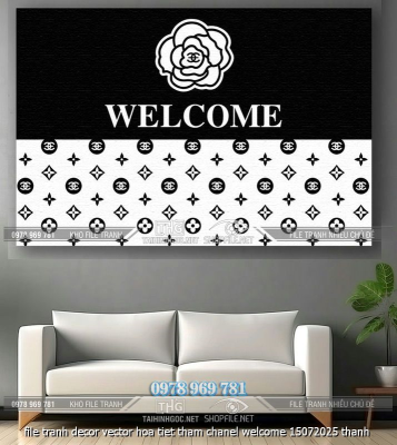 file tranh decor vector hoa tiet tham chanel welcome 15072025 thanh