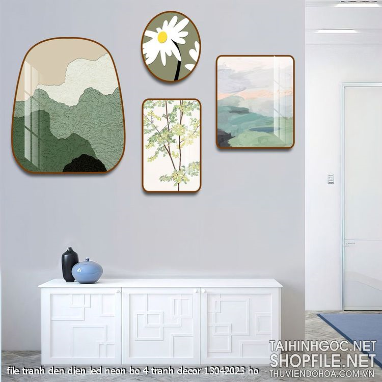 file tranh den dien led neon bo 4 tranh decor 13042023 ho