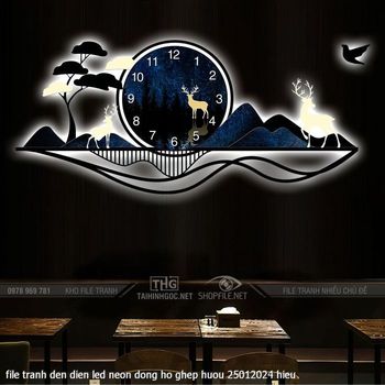 file tranh den dien led neon dong ho ghep huou 25012024 hieu