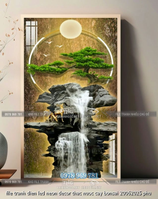 file tranh dien led neon decor thac nuoc cay bonsai 20062025 phu
