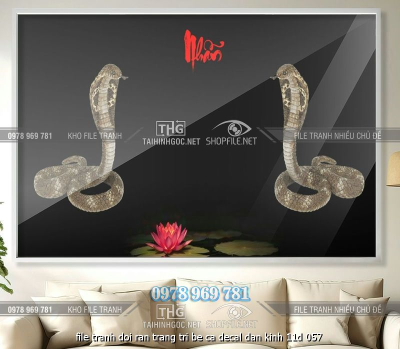 file tranh doi ran trang tri be ca decal dan kinh 11d 057