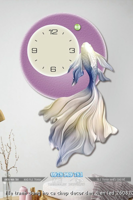 file tranh dong ho ca chep decor den dien led 26082024 phu