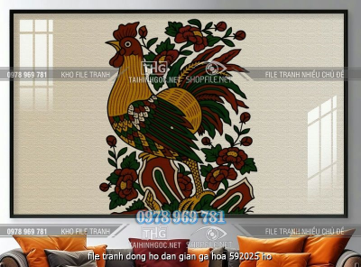 file tranh dong ho dan gian ga hoa 592025 ho