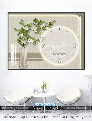 file tranh dong ho den dien led decor binh la cay trang tri texture 1992024 dat