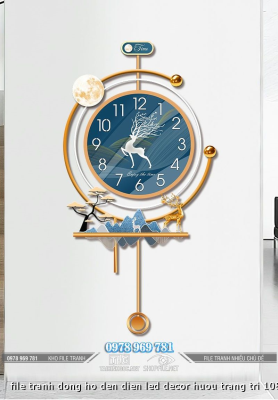 file tranh dong ho den dien led decor huou trang tri 1082024 ho