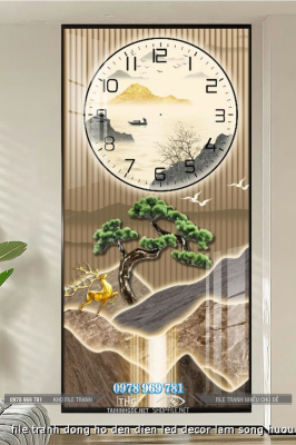 file tranh dong ho den dien led decor lam song huou bonsai 3172024 ho