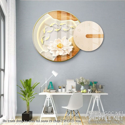 file tranh dong ho dien led neon ca chep 27042023 hieu