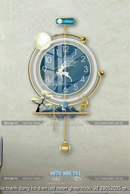 file tranh dong ho dien led neon ghep huou 3d 29052025 phu