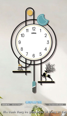 file tranh dong ho ghep huou 3d trang tri decor 20122024 phu