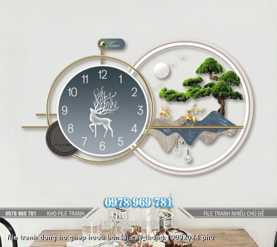 file tranh dong ho ghep huou bonsai cay thong 10092024 phu
