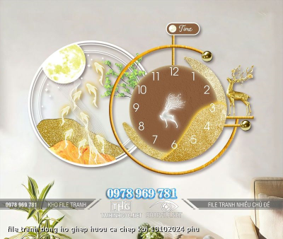 file tranh dong ho ghep huou ca chep koi 10102024 phu