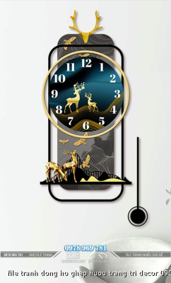 file tranh dong ho ghep huou trang tri decor 09082024 phu