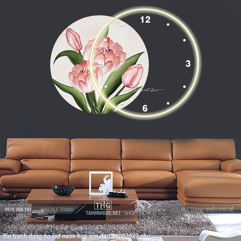 file tranh dong ho led neon hoa son dau 28082023 phu