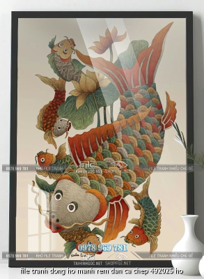 file tranh dong ho manh rem dan ca chep 492025 ho