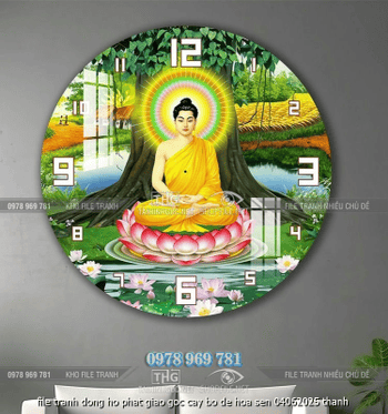 file tranh dong ho phat giao goc cay bo de hoa sen 04062025 thanh
