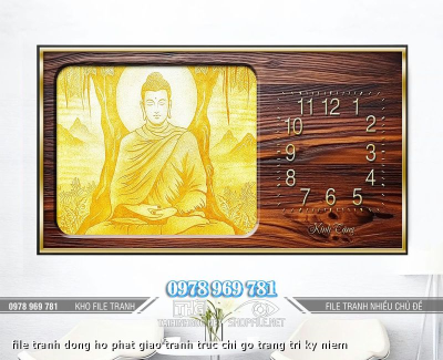 file tranh dong ho phat giao tranh truc chi go trang tri ky niem