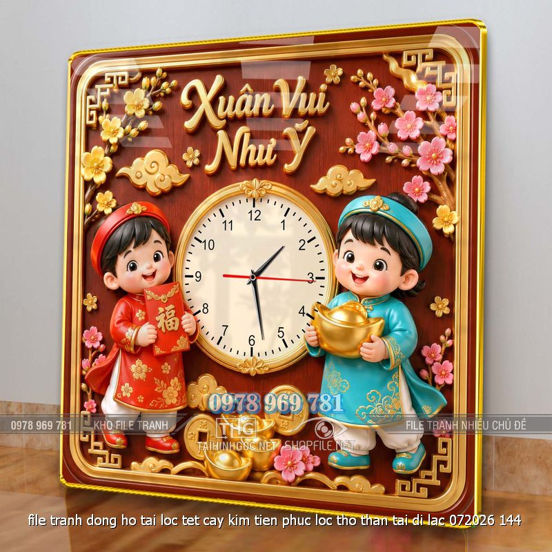 file tranh dong ho tai loc tet cay kim tien phuc loc tho than tai di lac 072026 144