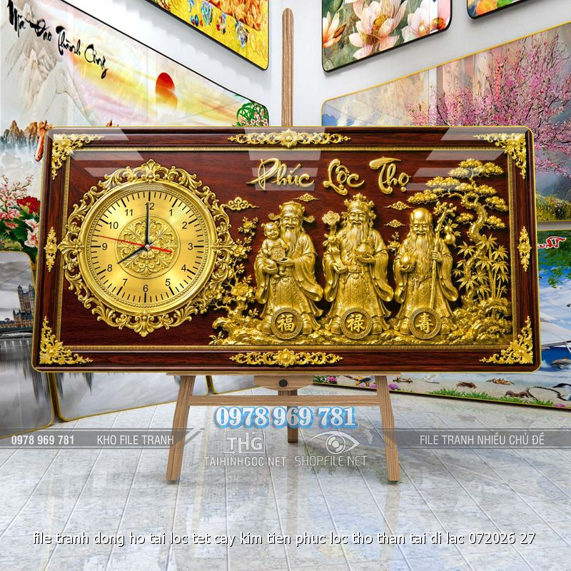 file tranh dong ho tai loc tet cay kim tien phuc loc tho than tai di lac 072026 27