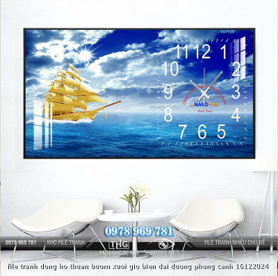 file tranh dong ho thuan buom xuoi gio bien dai duong phong canh 16122024