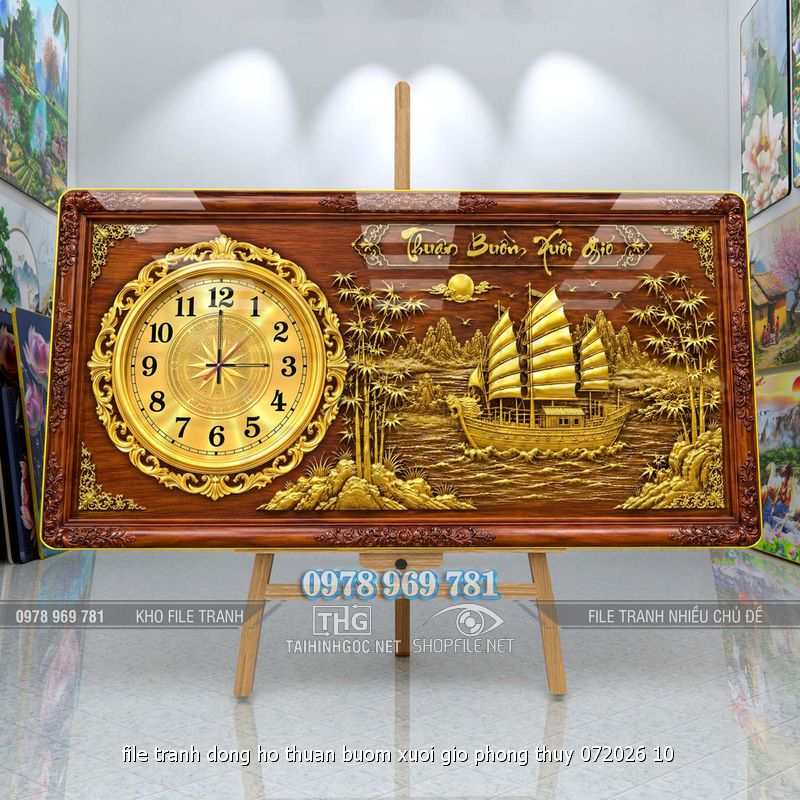 file tranh dong ho thuan buom xuoi gio phong thuy 072026 10