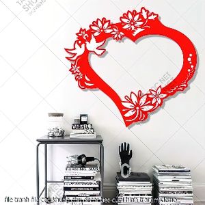 file tranh file cnc khung chu decor tiec cuoi hinh trai tim