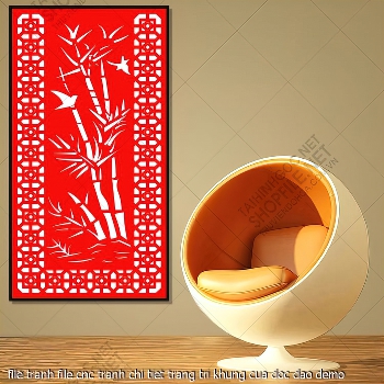 file tranh file cnc tranh chi tiet trang tri khung cua doc dao