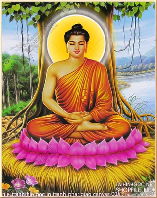 file tranh file goc in tranh phat giao canvas 005