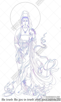 file tranh file goc in tranh phat giao canvas 018