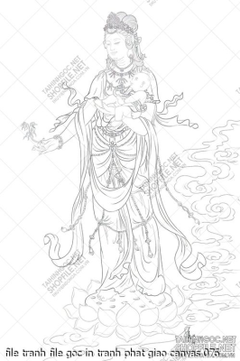 file tranh file goc in tranh phat giao canvas 076