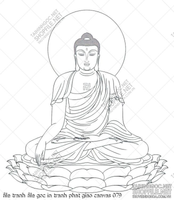 file tranh file goc in tranh phat giao canvas 079