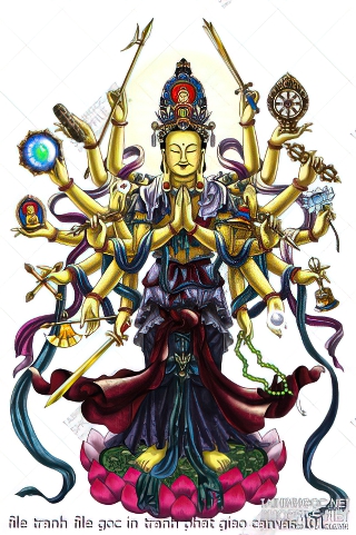 file tranh file goc in tranh phat giao canvas 101