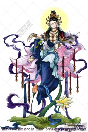 file tranh file goc in tranh phat giao canvas 105