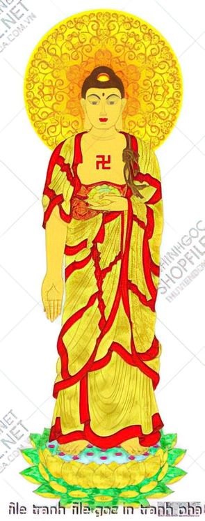 file tranh file goc in tranh phat giao canvas 183