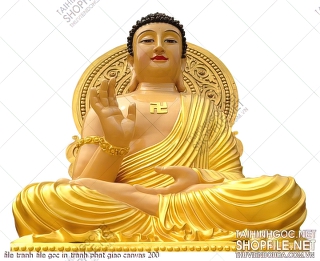 file tranh file goc in tranh phat giao canvas 200