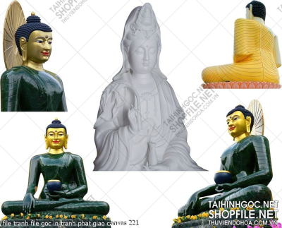 file tranh file goc in tranh phat giao canvas 221