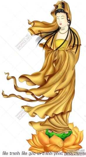 file tranh file goc in tranh phat giao canvas 380