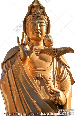 file tranh file goc in tranh phat giao canvas 482