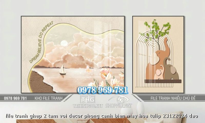file tranh ghep 2 tam voi decor phong canh bien may hoa tulip 23122024 dao
