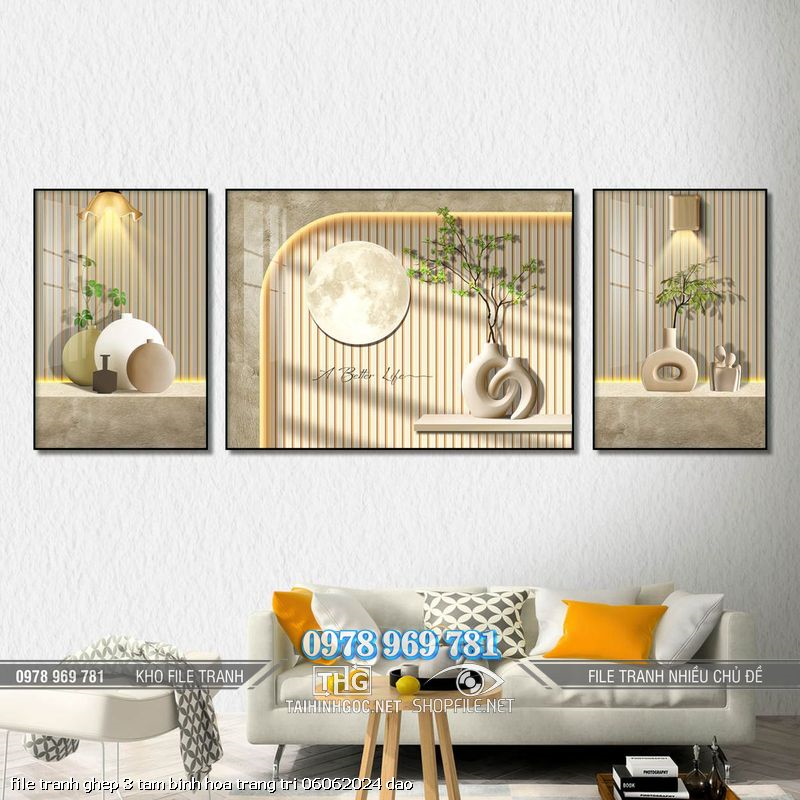 file tranh ghep 3 tam binh hoa trang tri 06062024 dao
