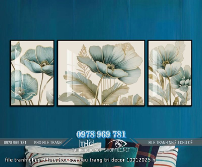 file tranh ghep 3 tam hoa son dau trang tri decor 10012025 h