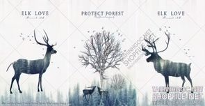 file tranh ghep 3 tam nghe thuat khu rung dang cap