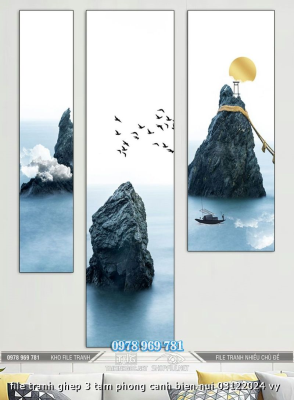 file tranh ghep 3 tam phong canh bien nui 03122024 vy