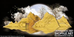 file tranh ghep 3 tam phong thuy song nui huu tinh