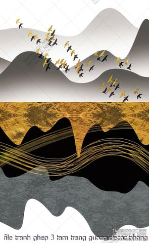 file tranh ghep 3 tam trang guong decor phong khach nghe thuat